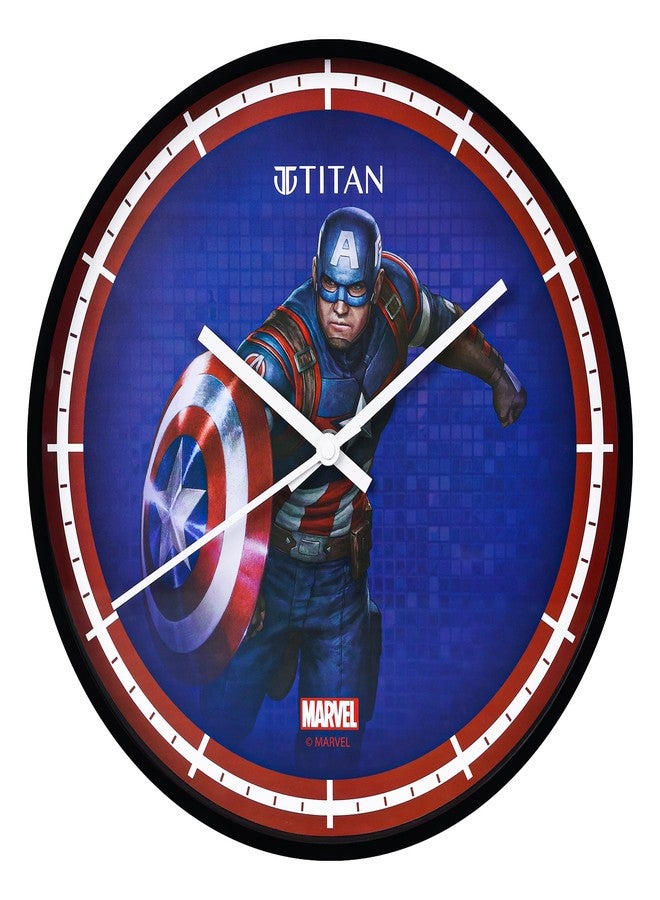 Titan Avengers Wall Clock - 12 Inch Captain America Design - Silent Non-Ticking Sweep Movement - Marvel Superheroes Decorative Wall Clock for Kids, Adults, Bedroom, Office, Home (30.5cm) - W0105PA02 - Image 1